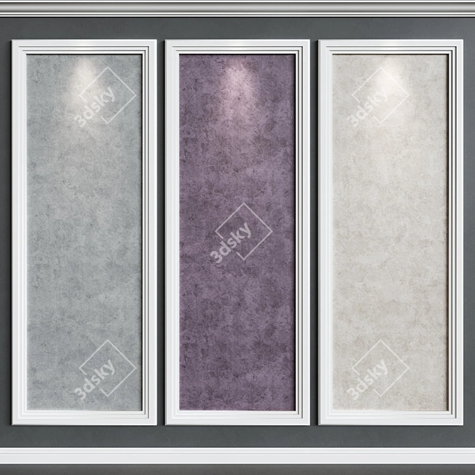 Elegant Decorative Plaster Moulding 3D model image 1