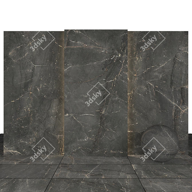 Precious Gray Marble Slabs 3D model image 1