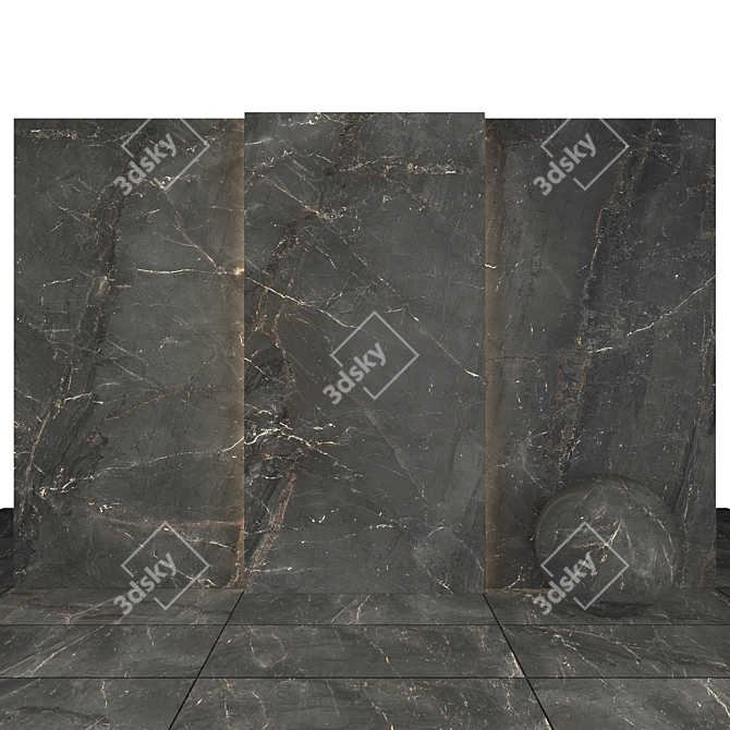 Precious Gray Marble Slabs 3D model image 2