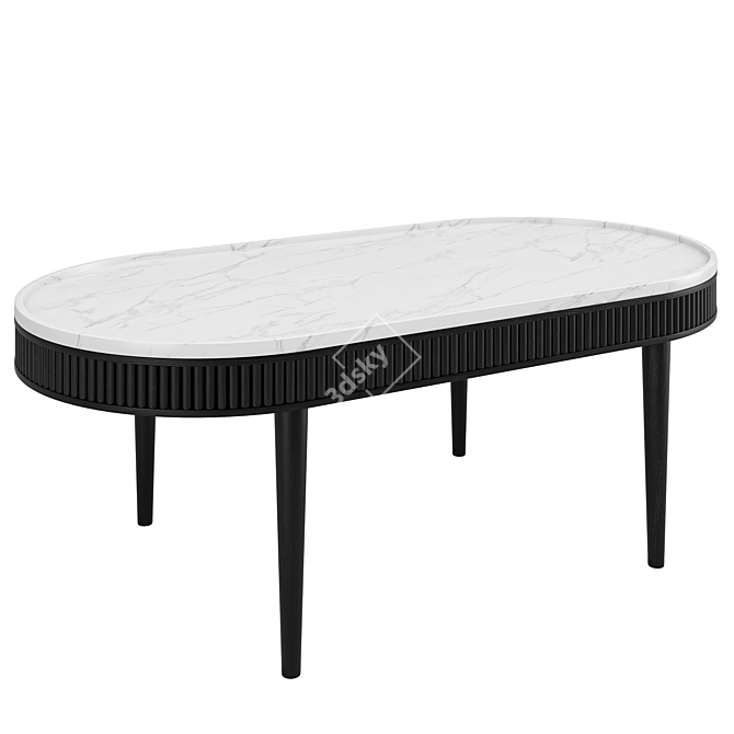 Elegant Oval Kam Ce Kam Coffee Table 3D model image 2