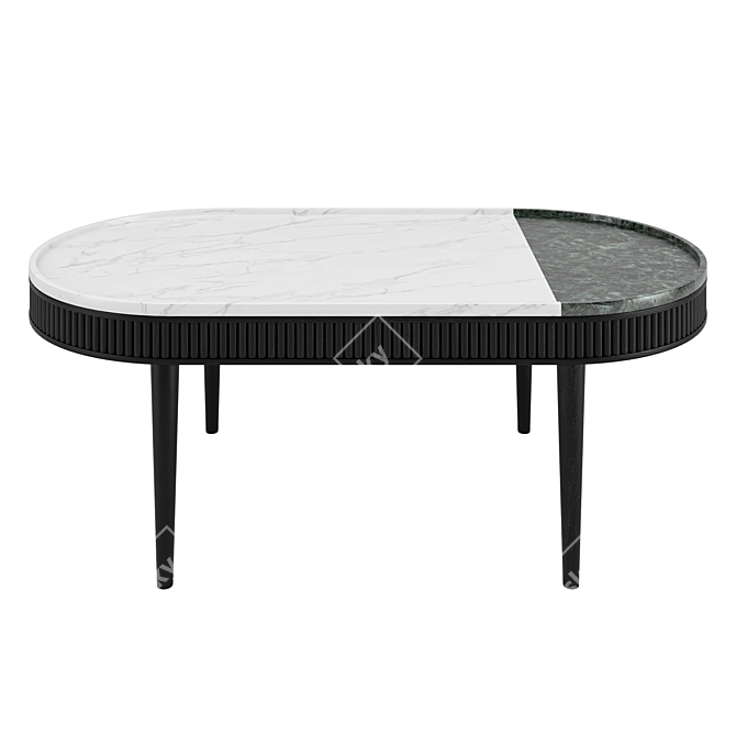 Elegant Oval Kam Ce Kam Coffee Table 3D model image 3