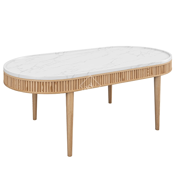 Elegant Oval Kam Ce Kam Coffee Table 3D model image 5