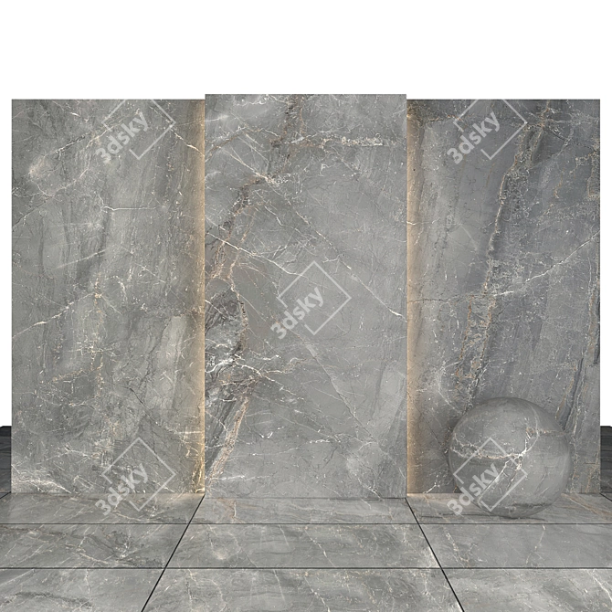 Elegant Light Gray Marble Slabs 3D model image 2