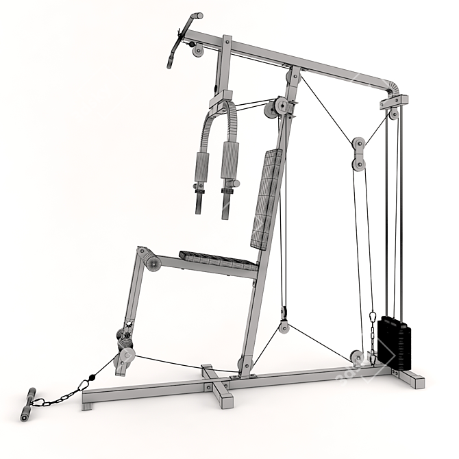 Dual Arm Fitness Trainer: Push/Pull Combo 3D model image 5