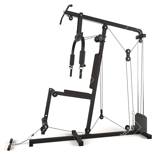 Dual Arm Fitness Trainer: Push/Pull Combo 3D model image 6