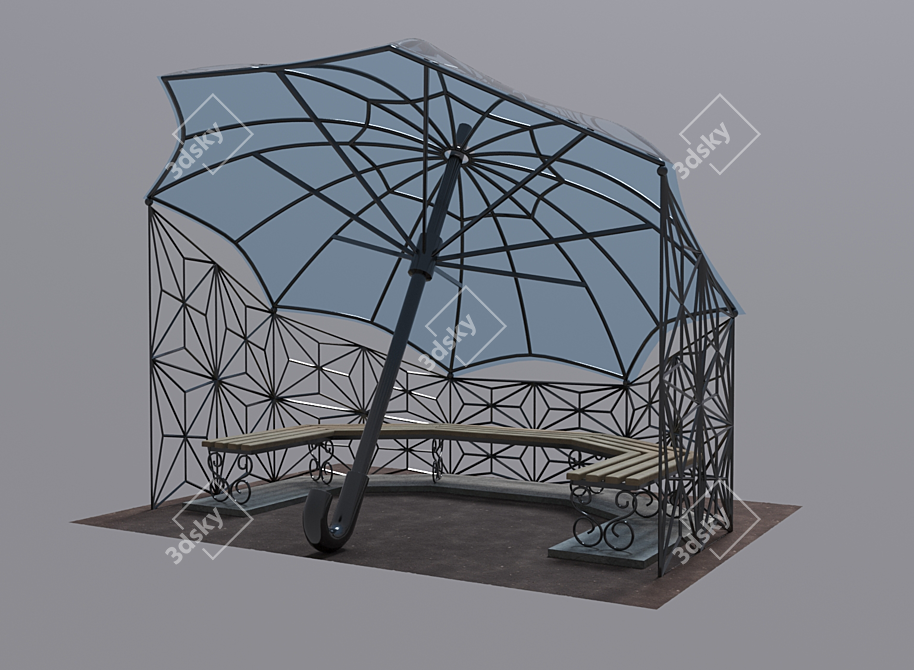 Stylish Park Canopy 3D model image 1