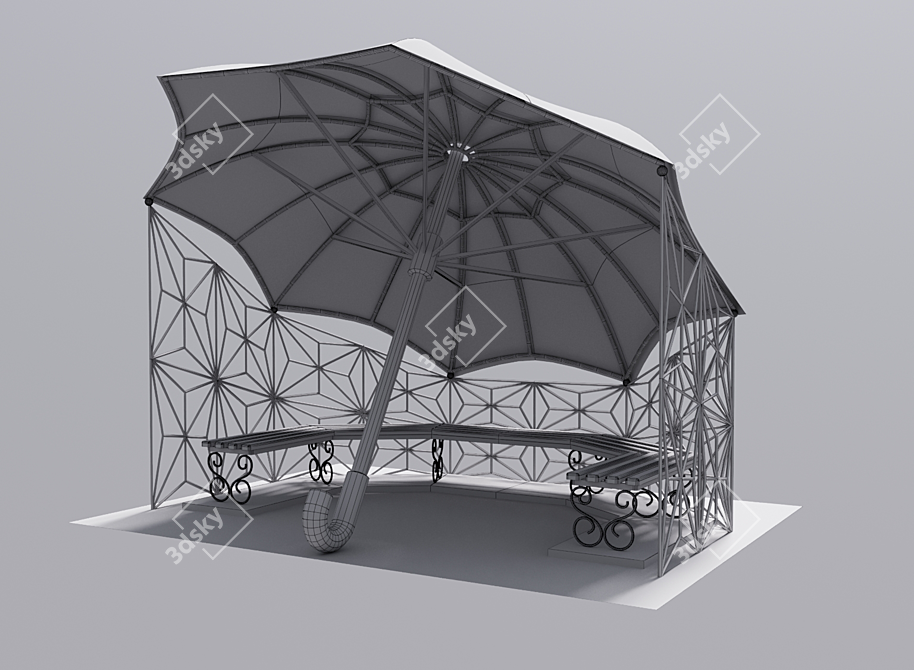 Stylish Park Canopy 3D model image 2