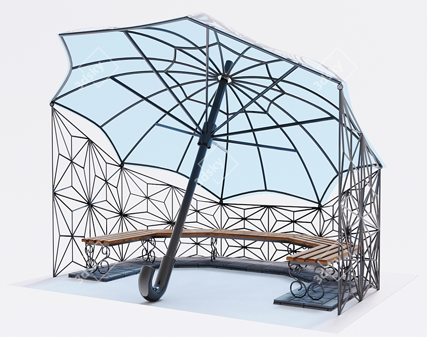 Stylish Park Canopy 3D model image 3