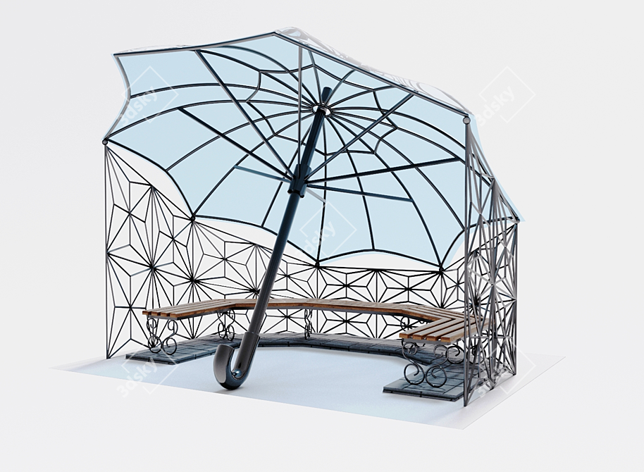 Stylish Park Canopy 3D model image 5