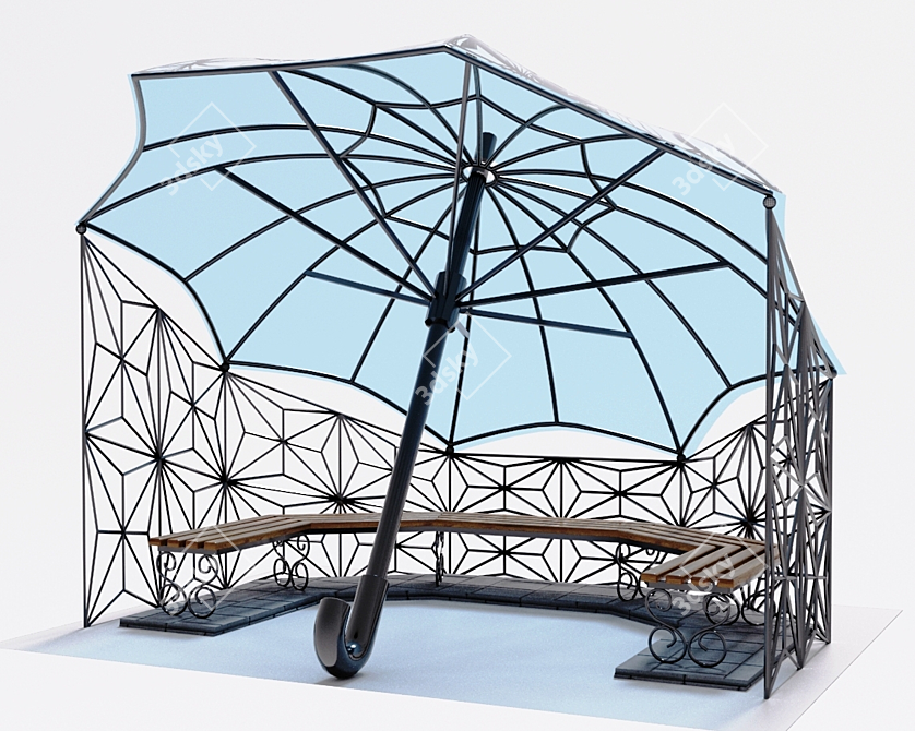 Stylish Park Canopy 3D model image 7
