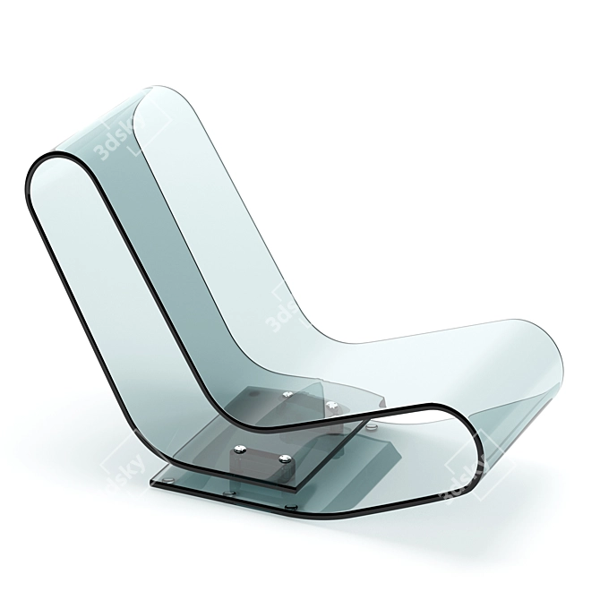 Elegant Crystal LCP Chaise 3D model image 2