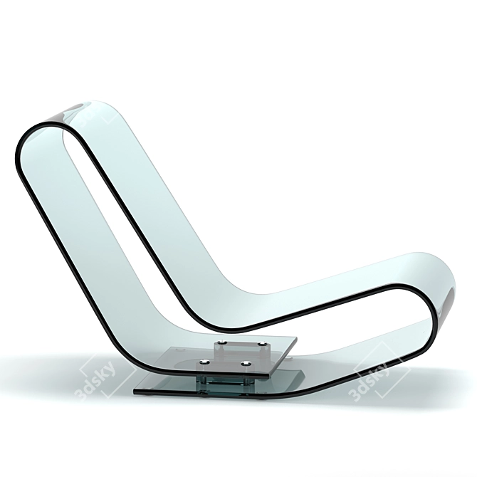 Elegant Crystal LCP Chaise 3D model image 4