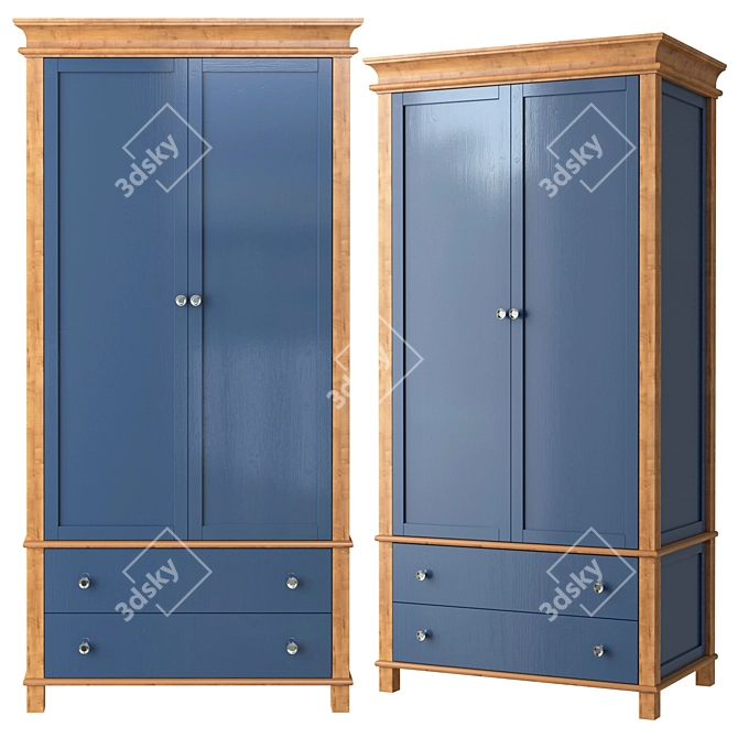 Jules Verne 2-Door Wardrobe 3D model image 1