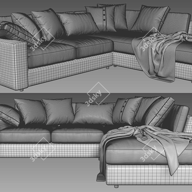 Modern Urban Terminal Chaise 3D model image 4