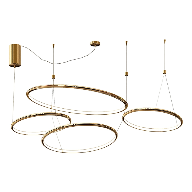 Sleek Halo Ring Chandelier 3D model image 4