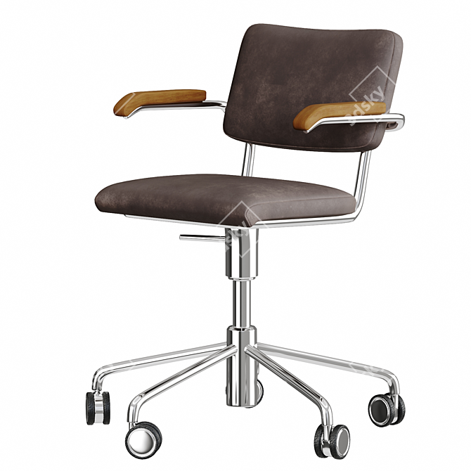 Sleek Thonet S 64 PVDR Office Chair 3D model image 1