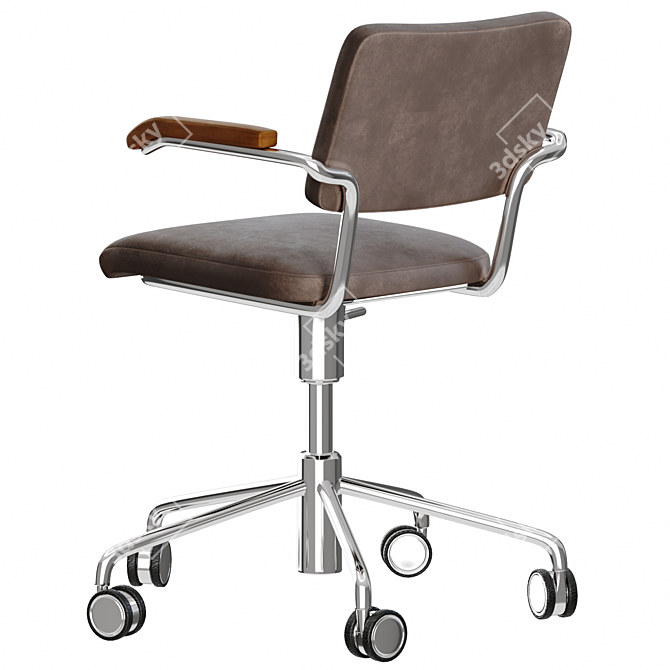 Sleek Thonet S 64 PVDR Office Chair 3D model image 2