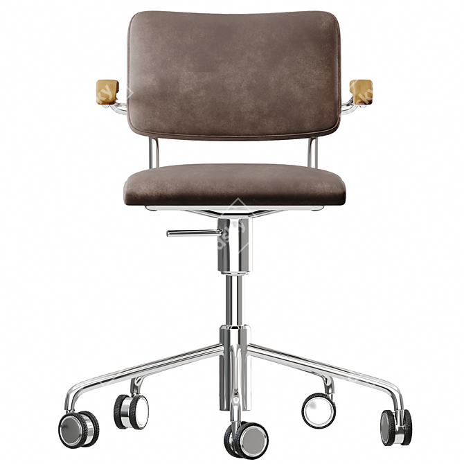 Sleek Thonet S 64 PVDR Office Chair 3D model image 3