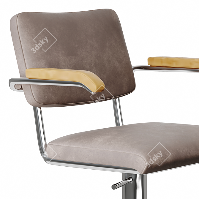 Sleek Thonet S 64 PVDR Office Chair 3D model image 4