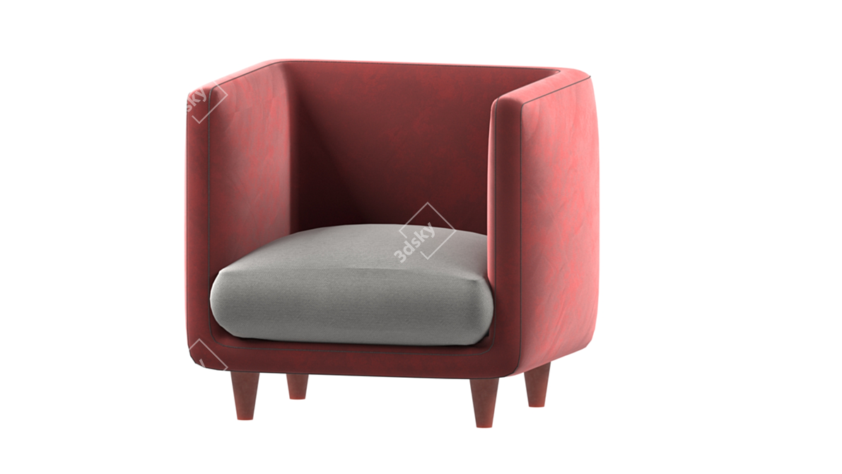 Cozy Elegance: Tolbin Armchair 3D model image 1