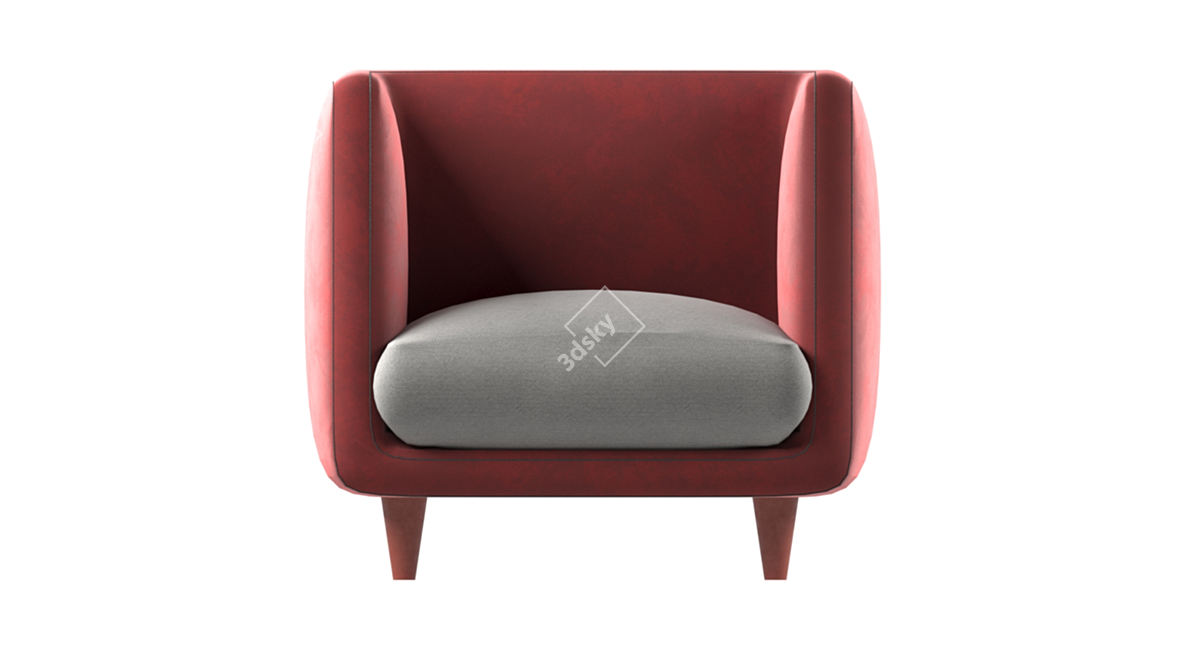 Cozy Elegance: Tolbin Armchair 3D model image 2
