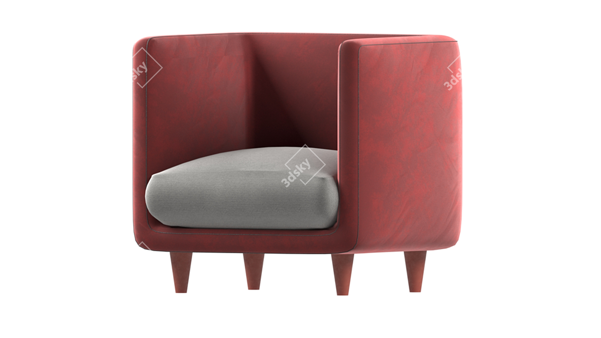 Cozy Elegance: Tolbin Armchair 3D model image 3