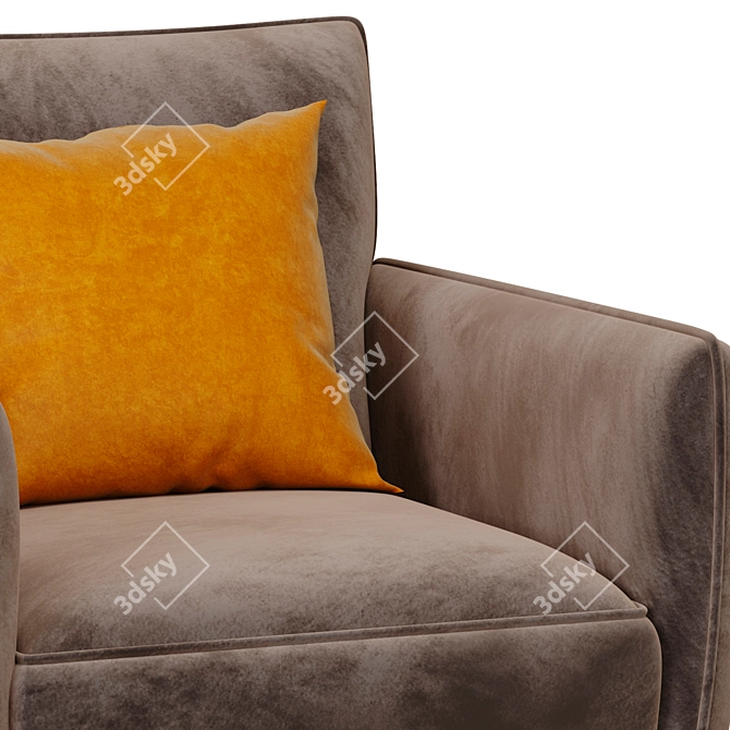 2021 Easton Accent Chair: Sleek Design, Black Legs 3D model image 3