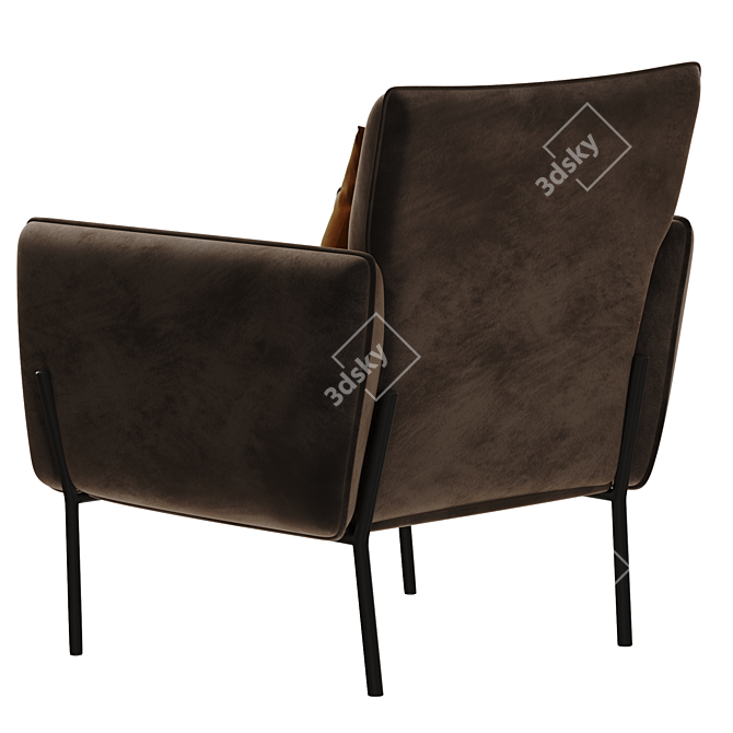 2021 Easton Accent Chair: Sleek Design, Black Legs 3D model image 4