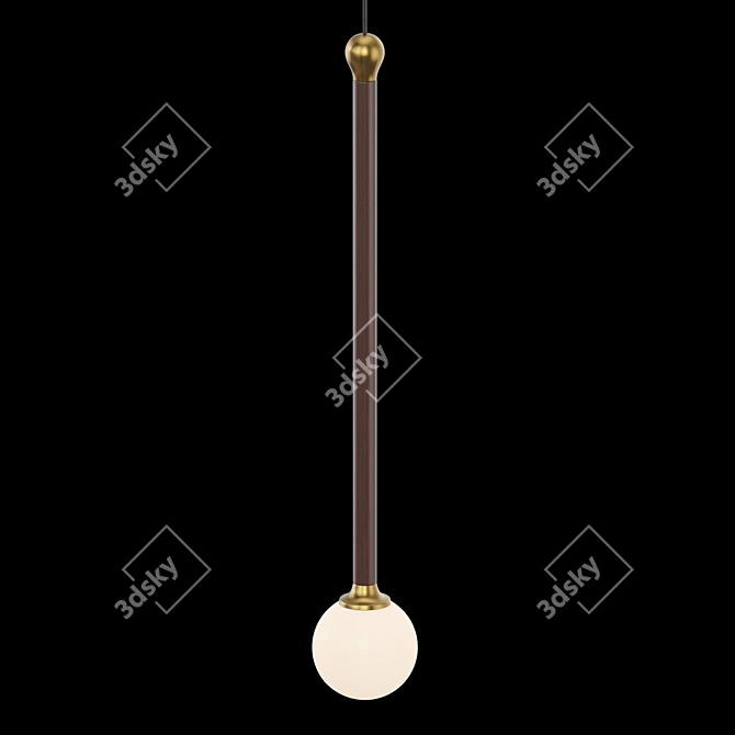 Minimalist Wooden Pendant Lamp 3D model image 2