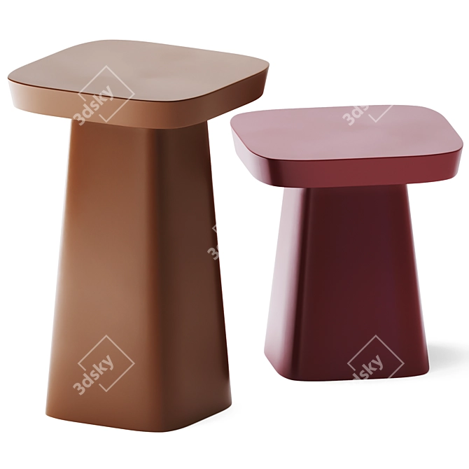 Sleek Metal Coffee Table 3D model image 2