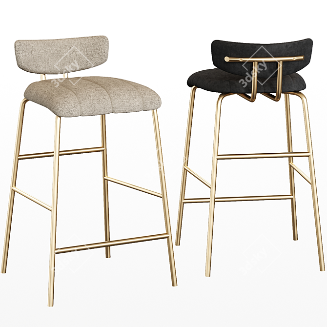 Dillon Cream Lorelei Barstool: Sleek and Stylish 3D model image 1