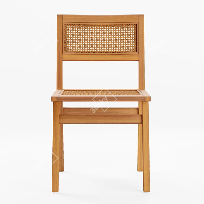 Natural Rattan Marte Dining Chair 3D model image 2