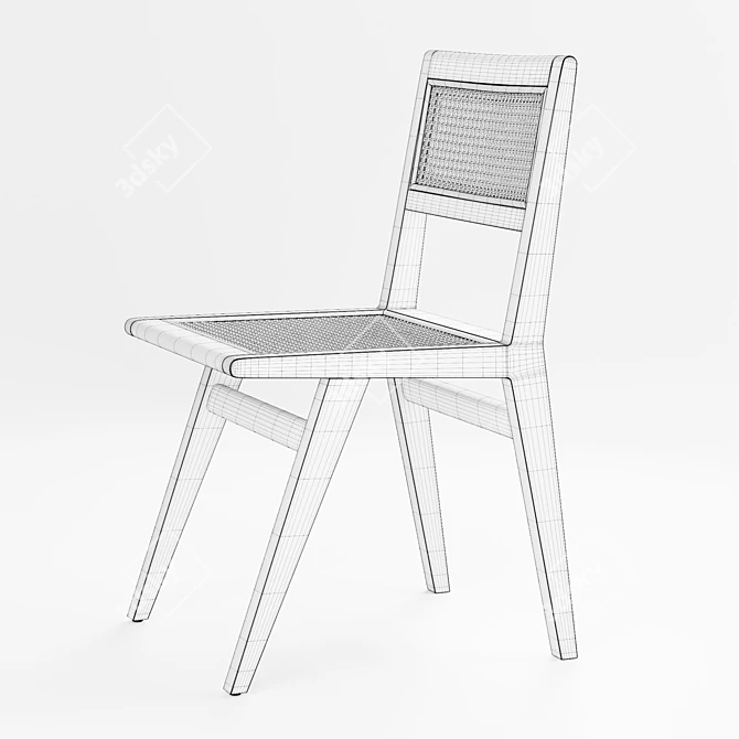 Natural Rattan Marte Dining Chair 3D model image 6