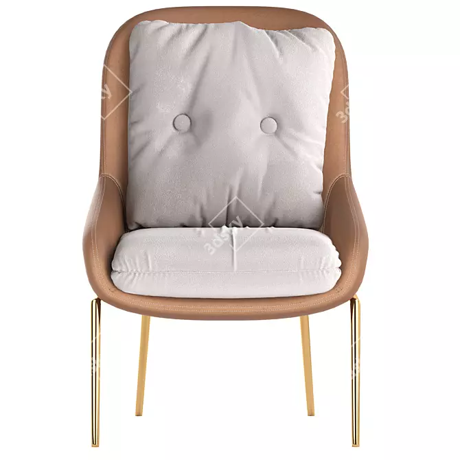 Nordic Elegance Accent Chair 3D model image 4