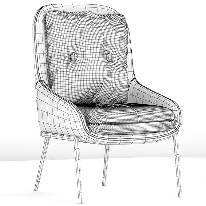 Nordic Elegance Accent Chair 3D model image 2