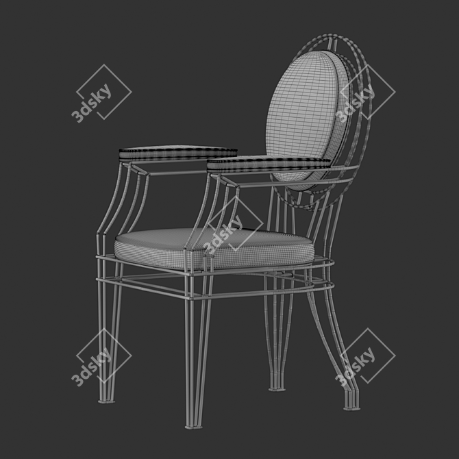 Elegant Rose Gold Velvet Chair 3D model image 6