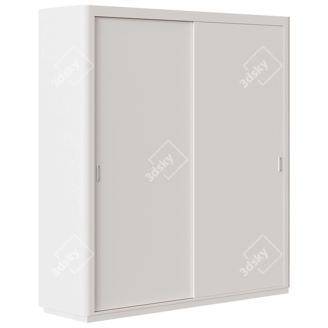 Minimalist 2-Door Maria Sliding Wardrobe 3D model image 1