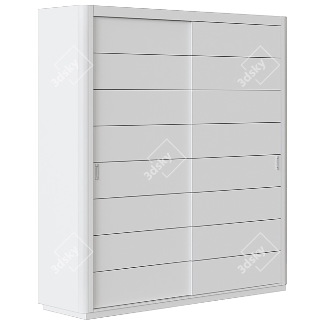 Minimalist 2-Door Maria Sliding Wardrobe 3D model image 2