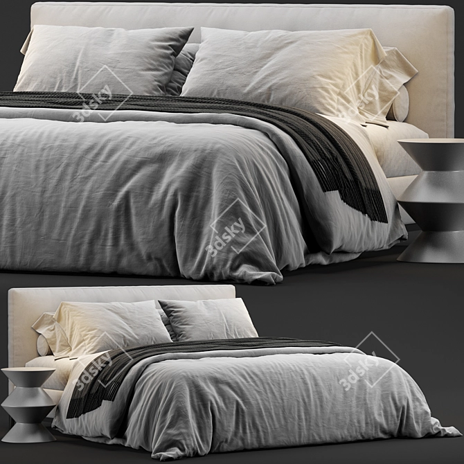 Luxury Minotti Andersen Quilt Bed 3D model image 1