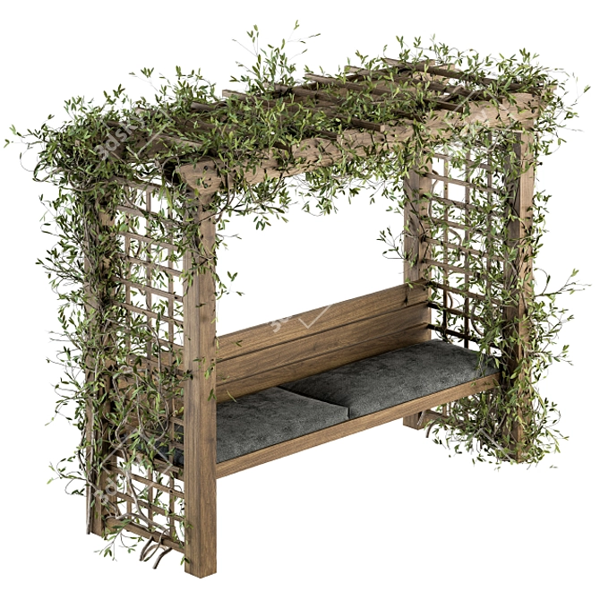 Ivy Pergola Bench Set 05 3D model image 1