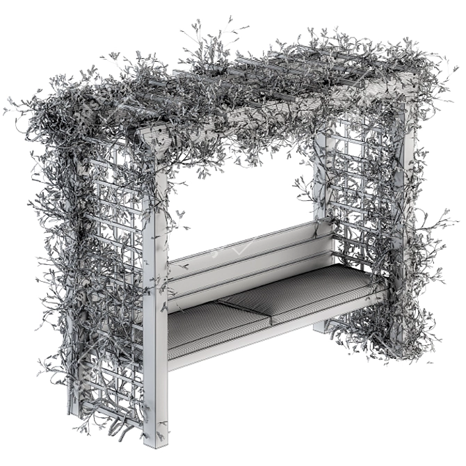 Ivy Pergola Bench Set 05 3D model image 5