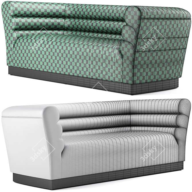 Luxurious Bellini Velvet Sofa 3D model image 5