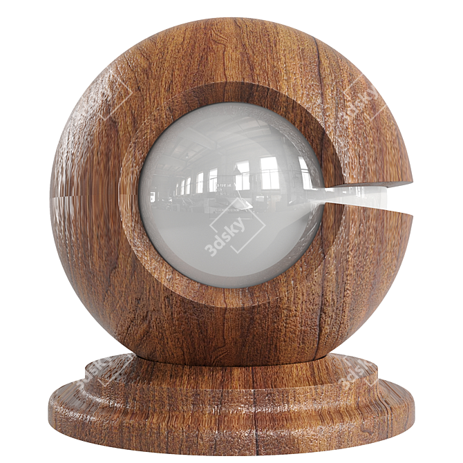 Premium Brown Oak Wood Texture 3D model image 3