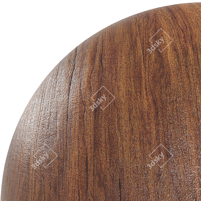 Premium Brown Oak Wood Texture 3D model image 4