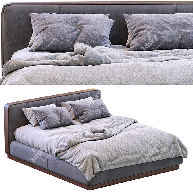 Elegant Ermes Bed: Flou's Finest 3D model image 1
