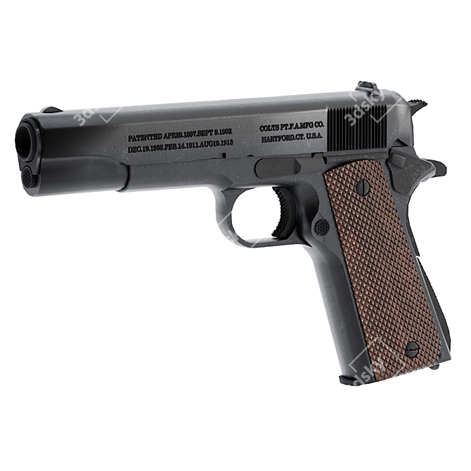 Classic Colt M1911A1: Authentic 1944 Model 3D model image 1