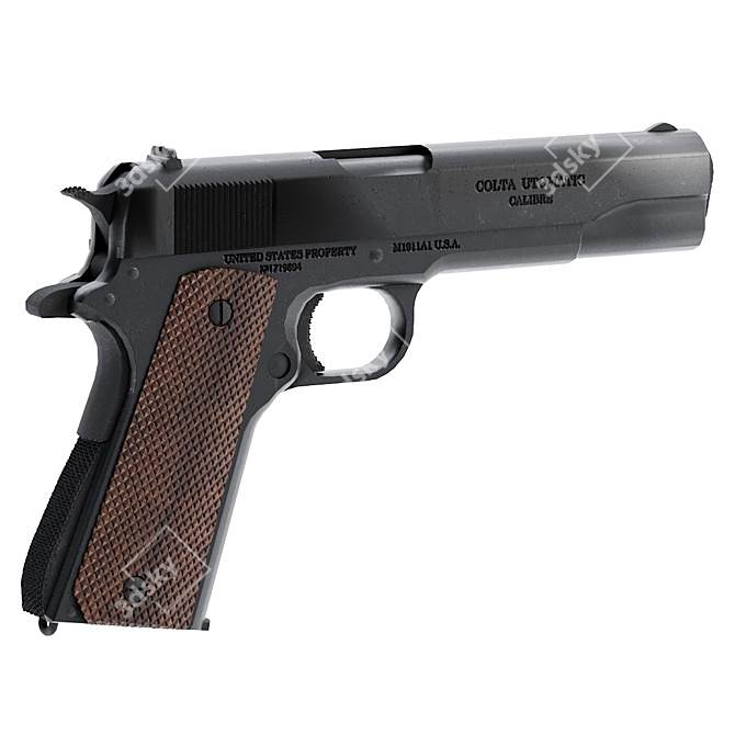 Classic Colt M1911A1: Authentic 1944 Model 3D model image 2