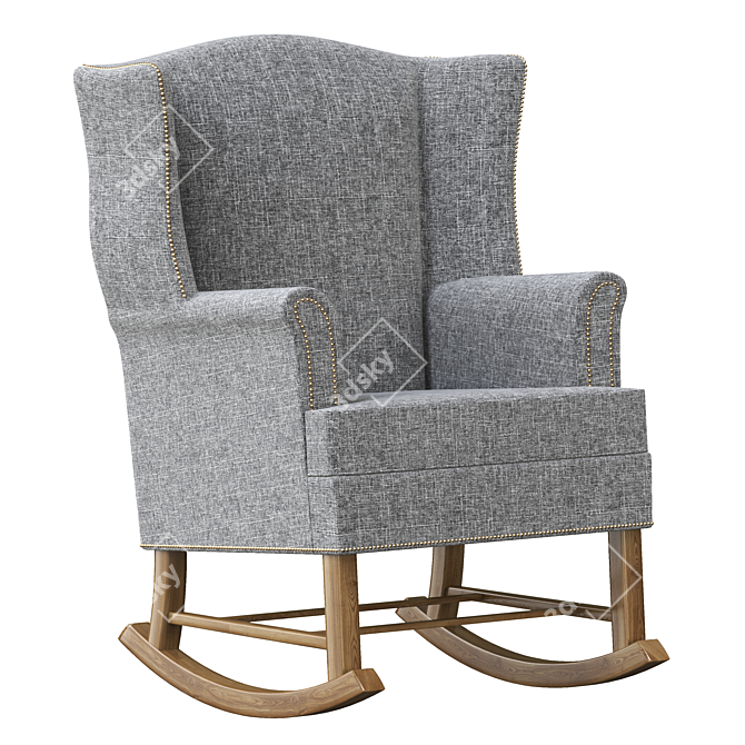 Gray Leather Rocking Chair 3D model image 1