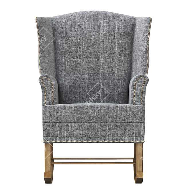 Gray Leather Rocking Chair 3D model image 2