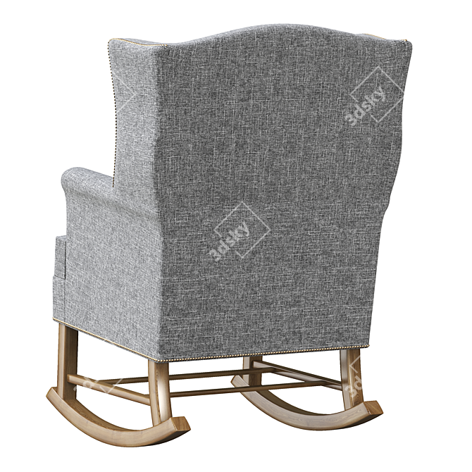 Gray Leather Rocking Chair 3D model image 4